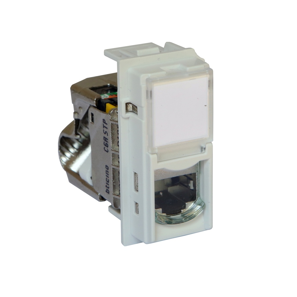 Розетка RJ45 cat.6A STP конектор toolless IDC 1 мод. цвят Бял Living Now Bticino