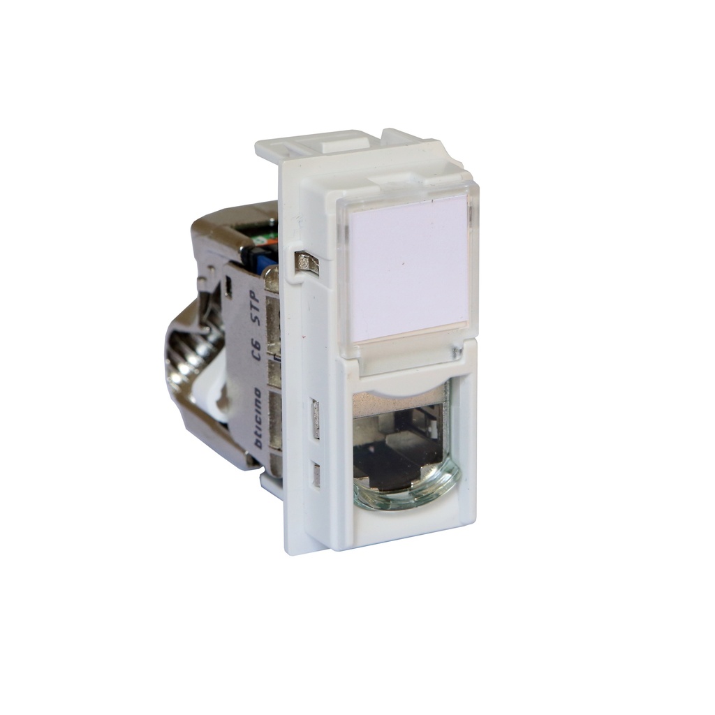 Розетка RJ45 cat.6 STP конектор toolless IDC 1 мод. цвят Бял Living Now Bticino