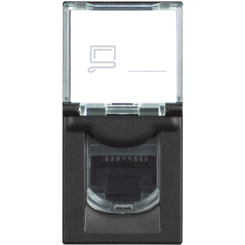 Розетка RJ45 cat.5e UTP 1 мод. цвят Черен /блистер/ Classia Bticino