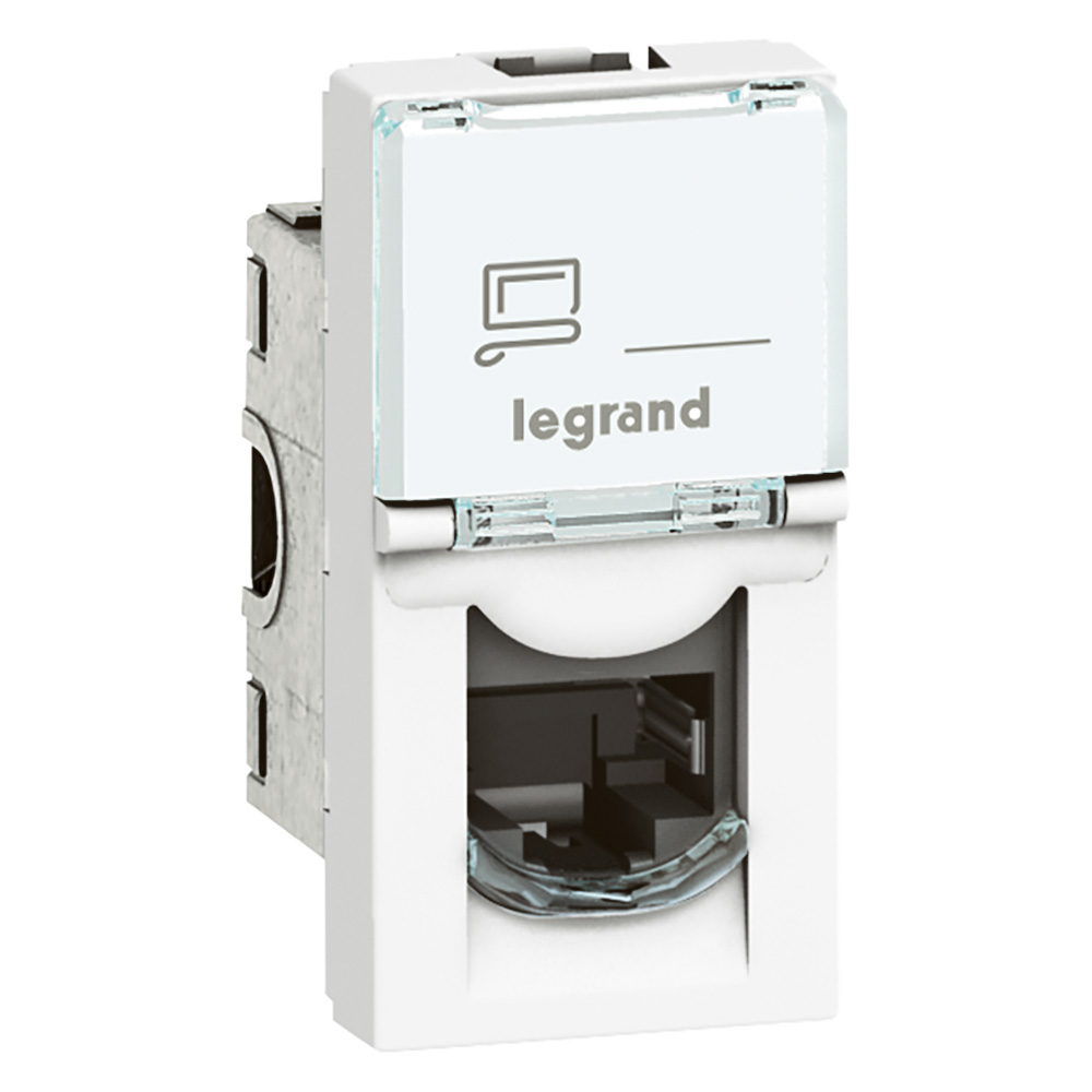 Розетка RJ45 cat.6A STP 1 мод. цвят бял Mosaic Legrand