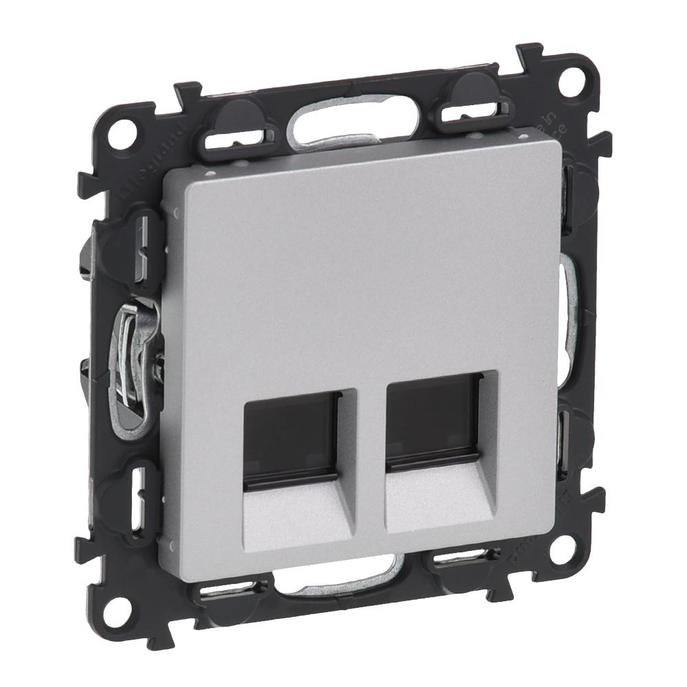 Розетка 2xRJ45 cat.5e UTP цвят алуминий Valena Life Legrand