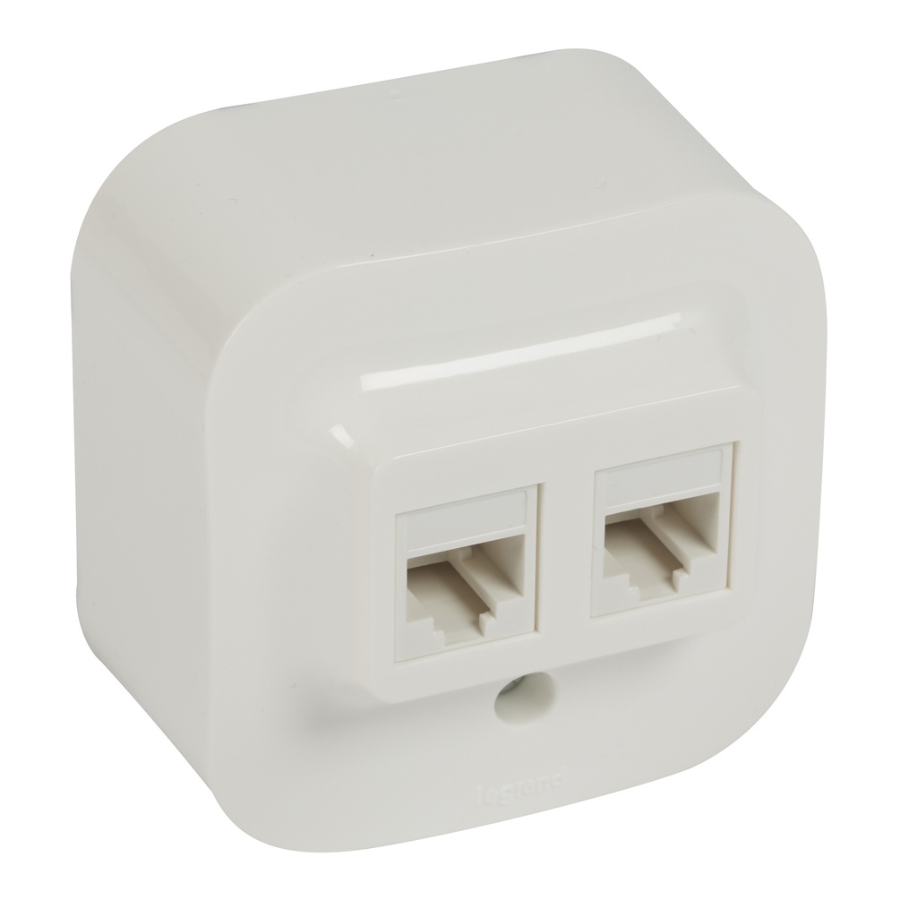 Розетка 2хRJ45 cat.5e IP21 открит монтаж цвят Бял Forix Legrand