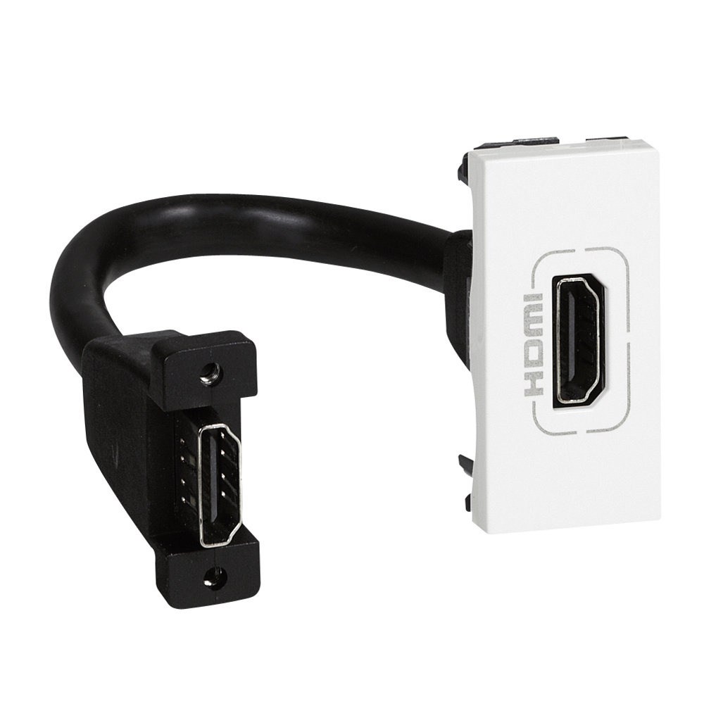 Розетка HDMI 1 мод. с кабел 15см. цвят бял Mosaic Legrand