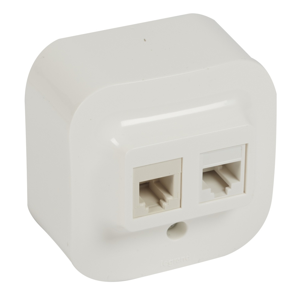Розетка RJ11+RJ45 cat.5e IP21 открит монтаж цвят Бял Forix Legrand