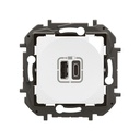 Розетка 2хUSB за зареждане тип A+C 3A 15W цвят Бял Niloe New Legrand