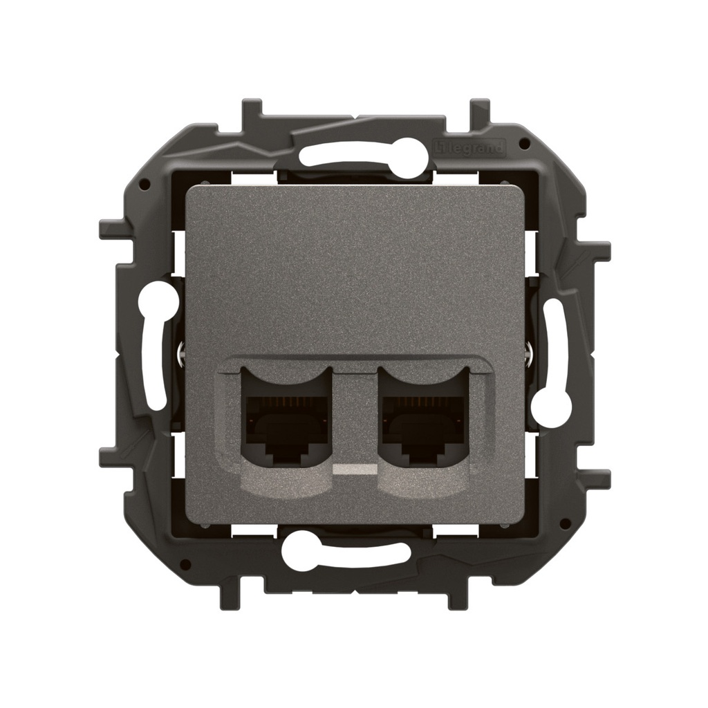 Розетка 2xRJ45 cat.5e UTP цвят Сив Niloe New Legrand