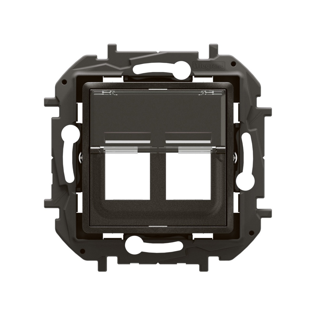 Адаптор за 2xRJ45 Keystone, черен NIL
