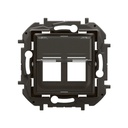 Адаптор за 2xRJ45 Keystone, черен NIL