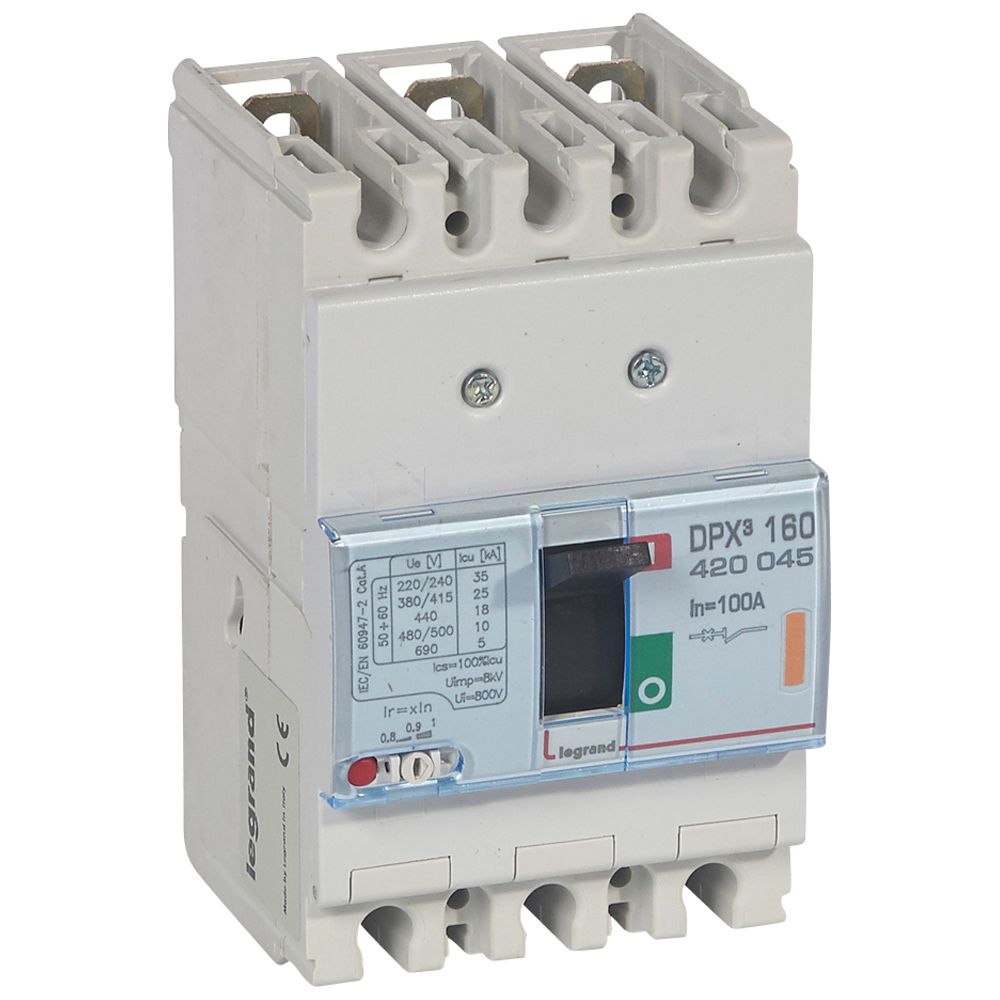 Автомат DPX3 160 TM 3P 100A 25кA регулируем (In x 0.8...1) Legrand