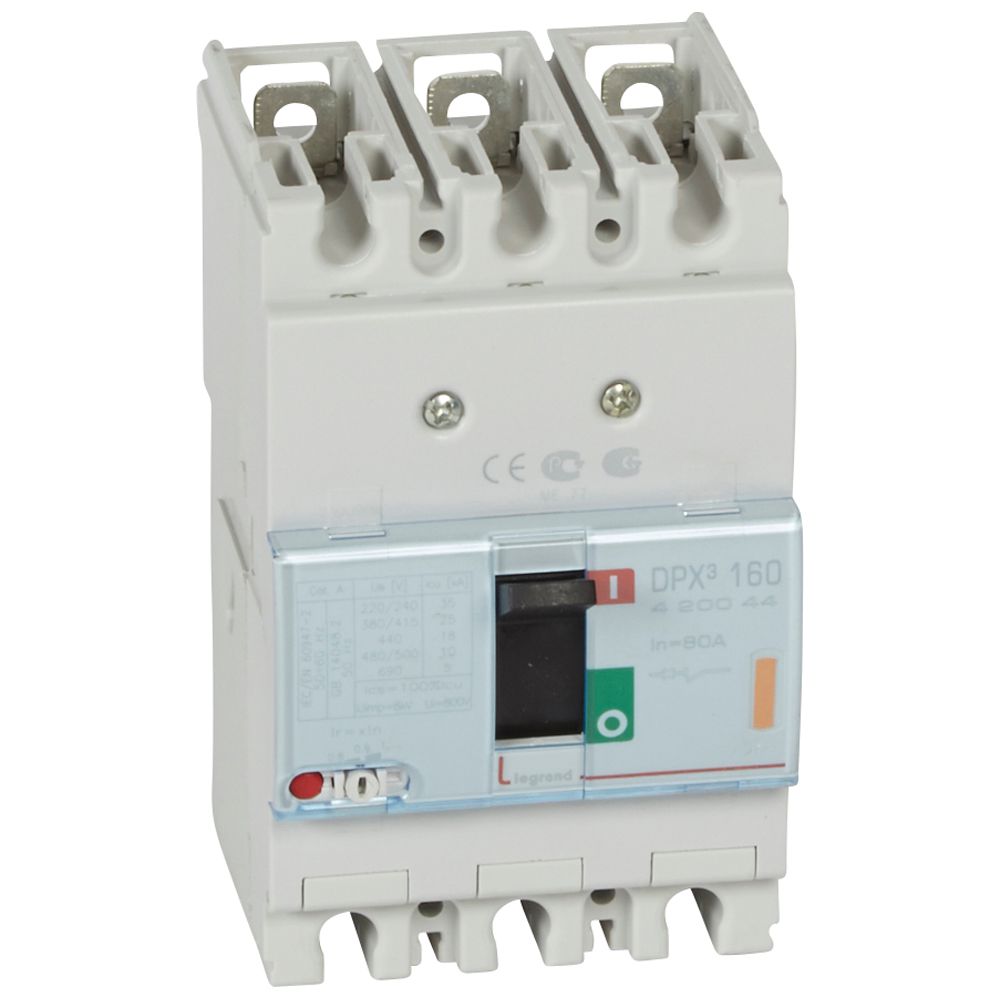 Автомат DPX3 160 TM 3P 80А 25кА регулируем (In x 0.8...1) Legrand