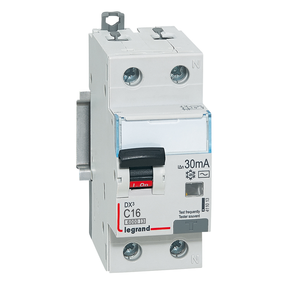 ДТЗ комбинирана DX3 1P+N 16A крива C 30mA тип AC 6kA 2 мод. Legrand