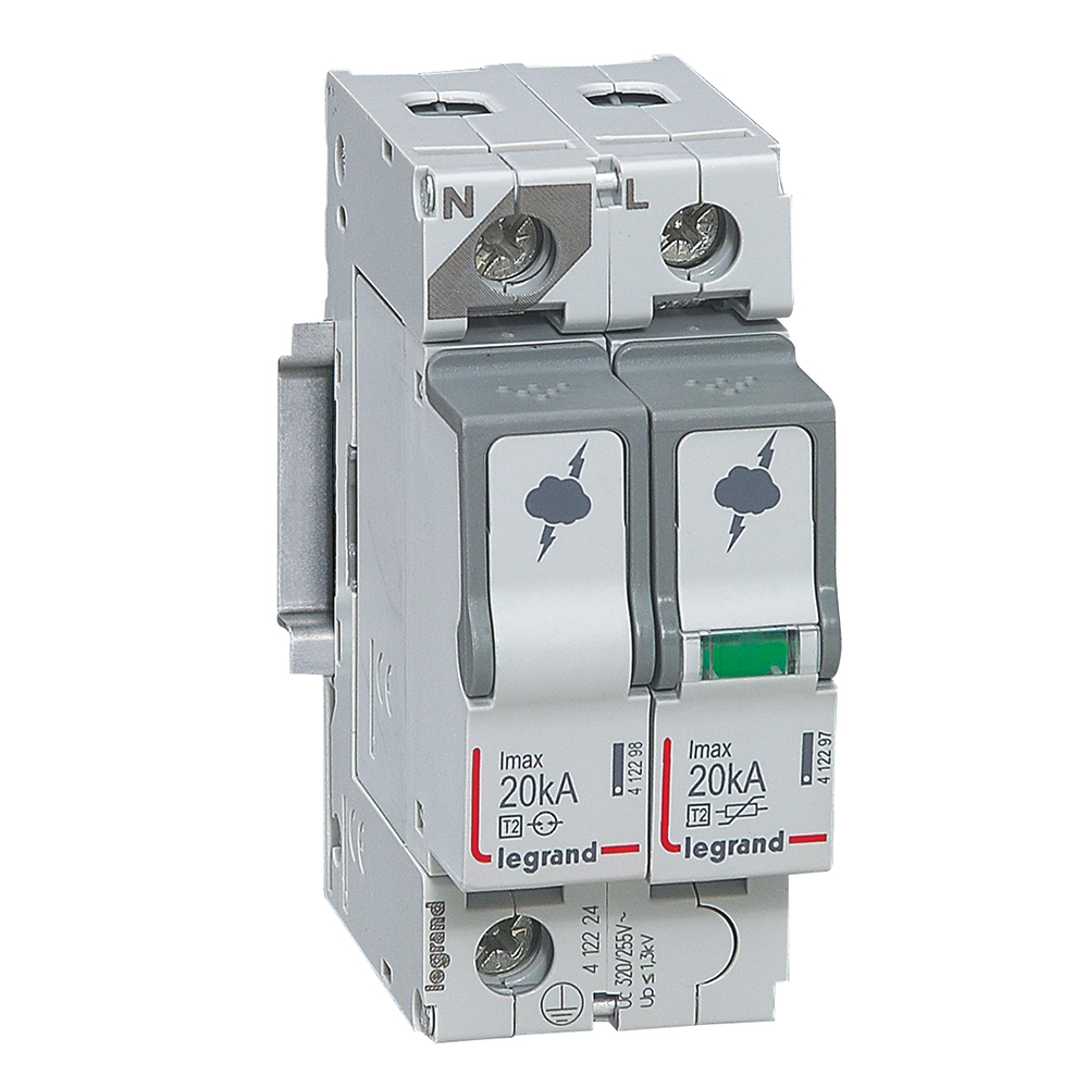 Катоден отводител тип 2 SPD 20kA 320V 1P+N L Legrand
