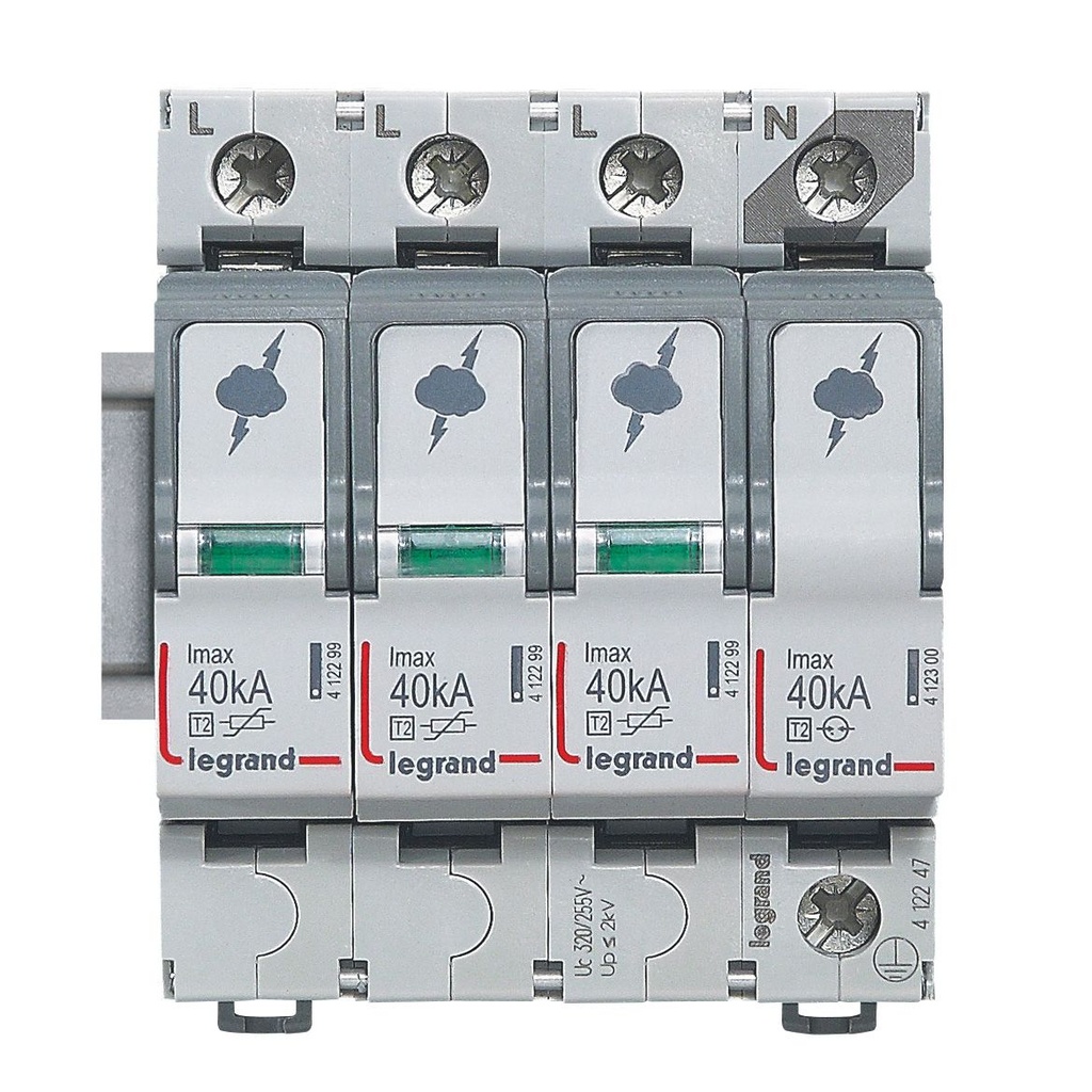 Катоден отводител тип 2 SPD 40kA 320V 3P+N R Legrand