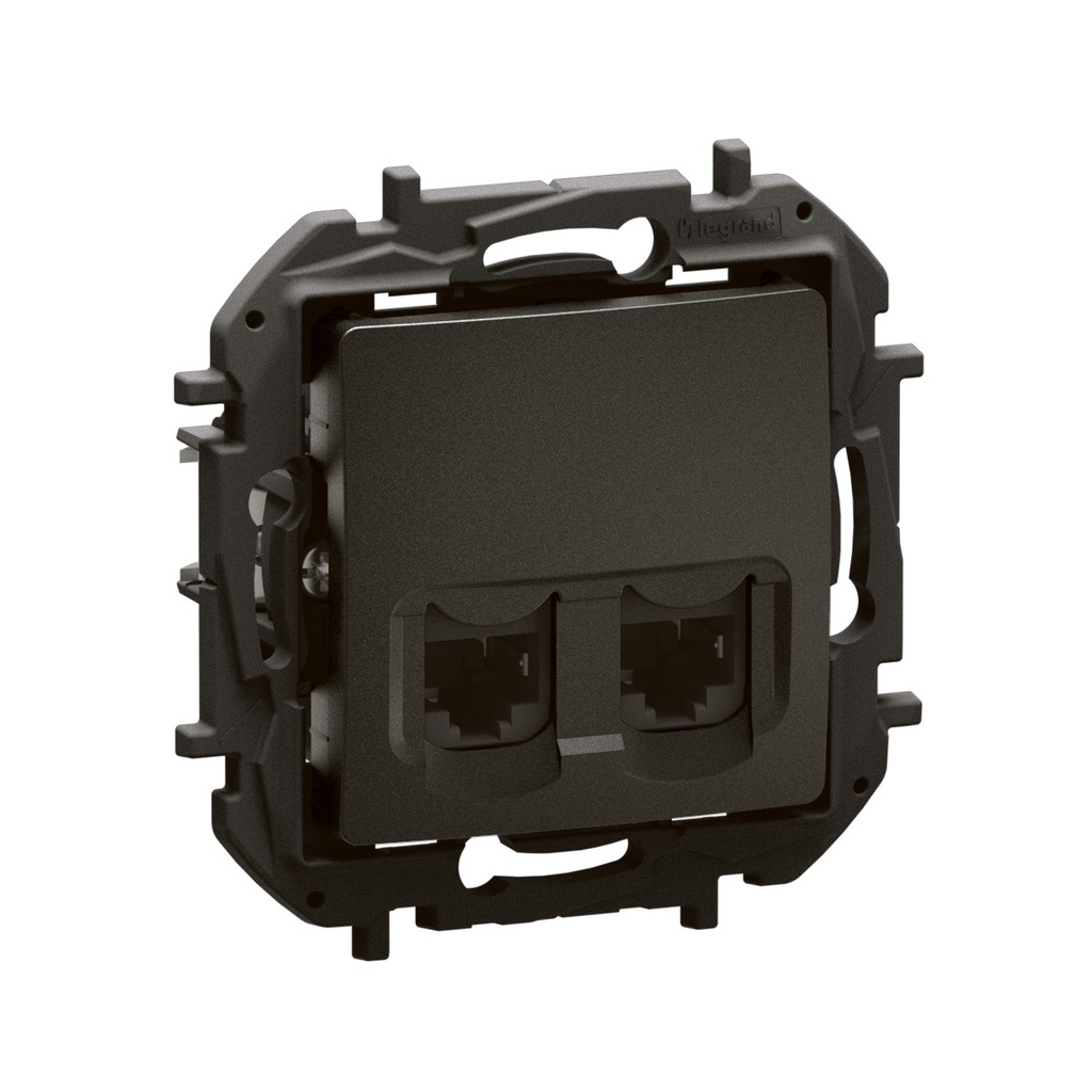 LG-NP4335BK, Розетка 2xRJ45 cat.6A STP Черен NIL