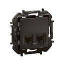 LG-NP4335BK, Розетка 2xRJ45 cat.6A STP Черен NIL