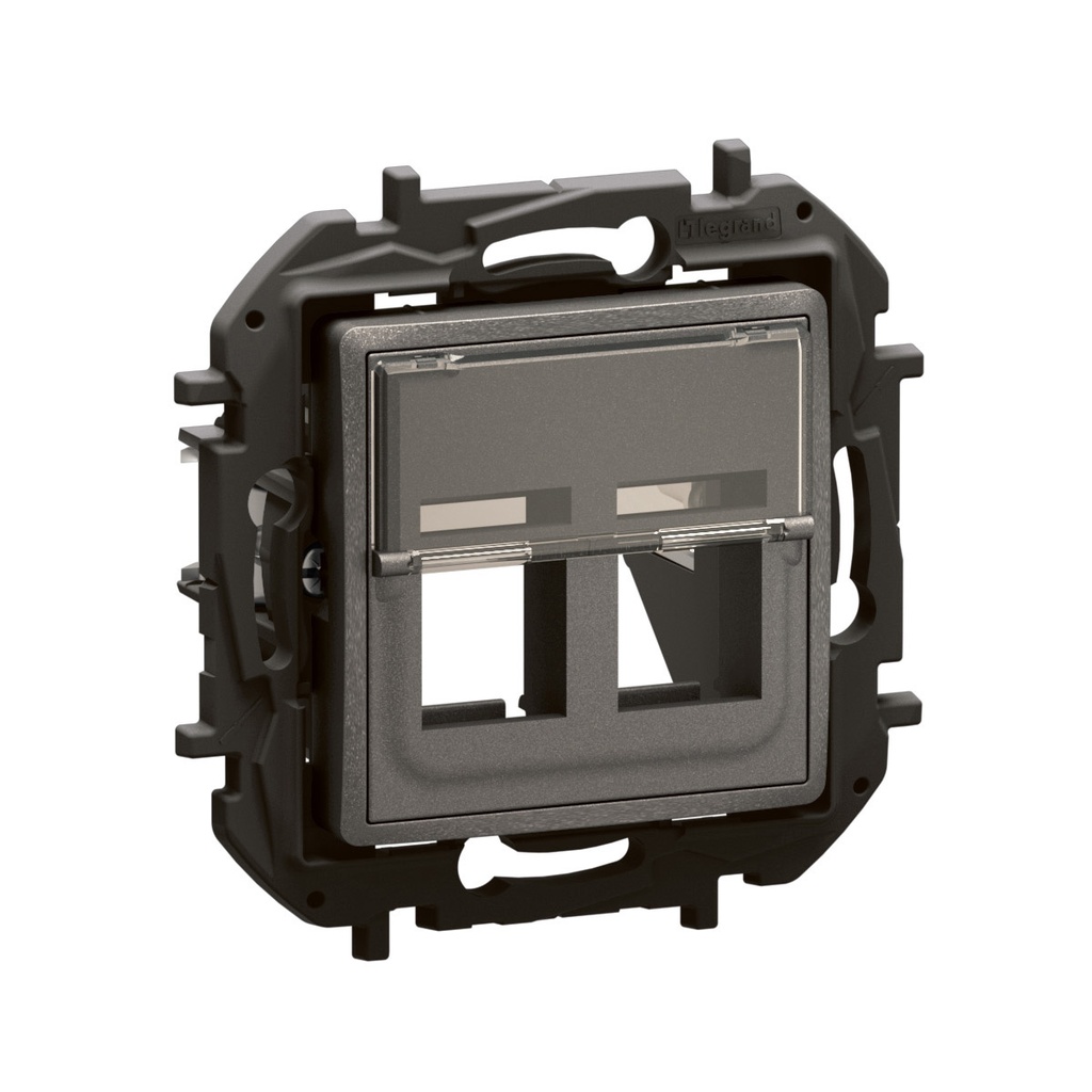 Адаптор за 2xRJ45 Keystone, сив, NIL