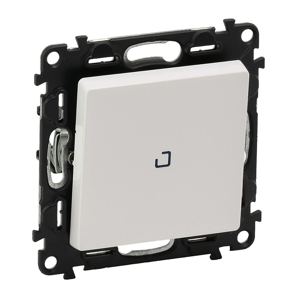 LG-752110, Еднопол. ключ подсв.LED 0.15мА, бял, VL