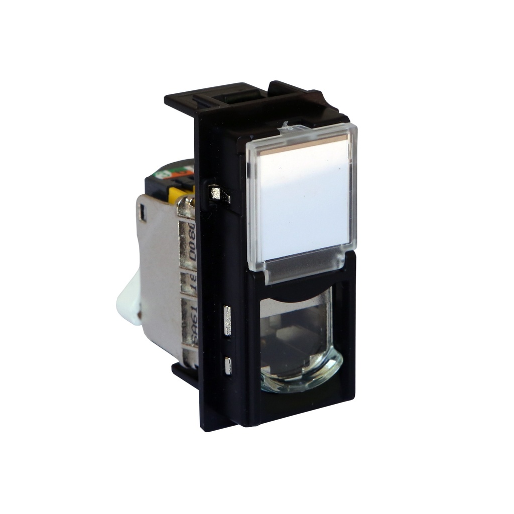 Розетка RJ45 cat.6A UTP конектор toolless IDC 1 модул цвят Черен Living Now Bticino