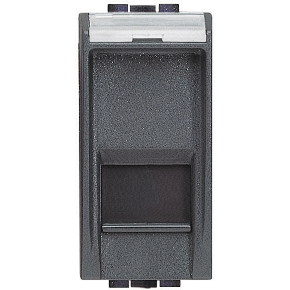 Розетка RJ45 cat.5e UTP конектор toolless IDC 1 модул цвят Антрацит LL Bticino