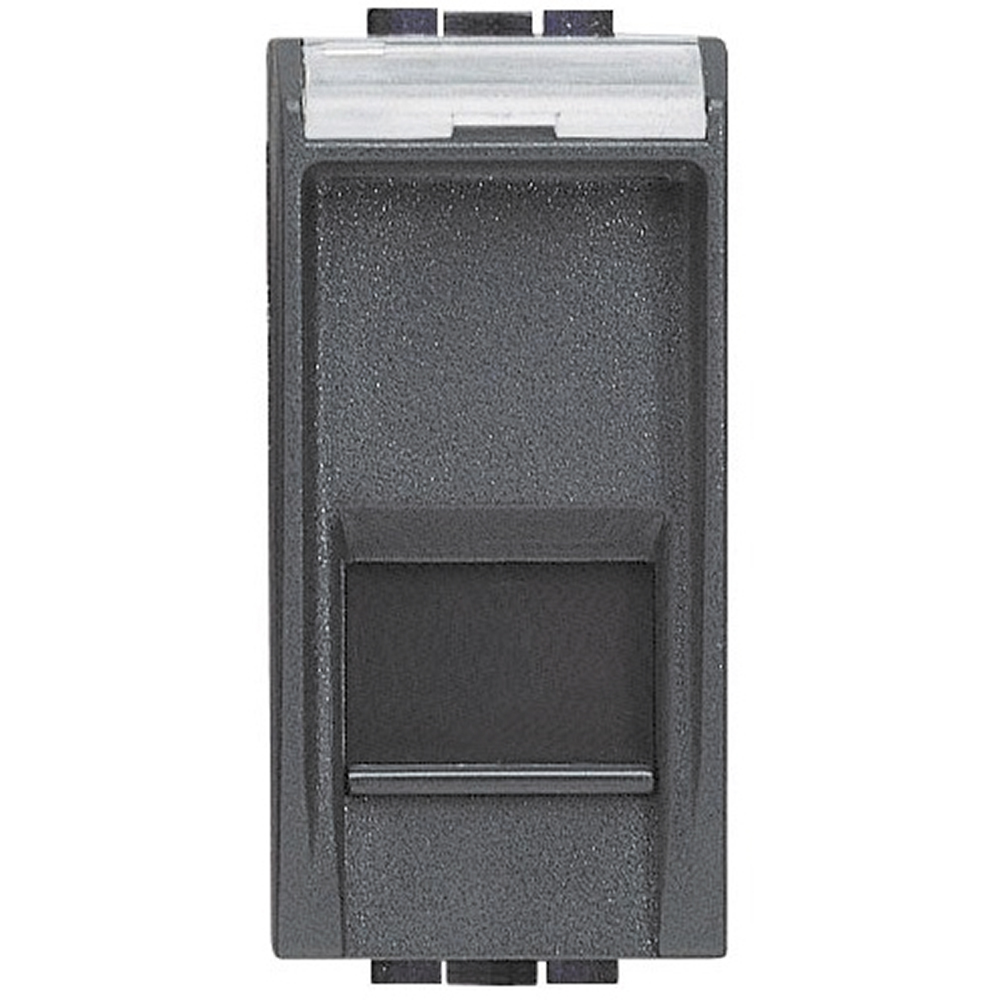 Розетка RJ45 cat.6 UTP конектор toolless IDC 1 модул цвят Антрацит LL Bticino