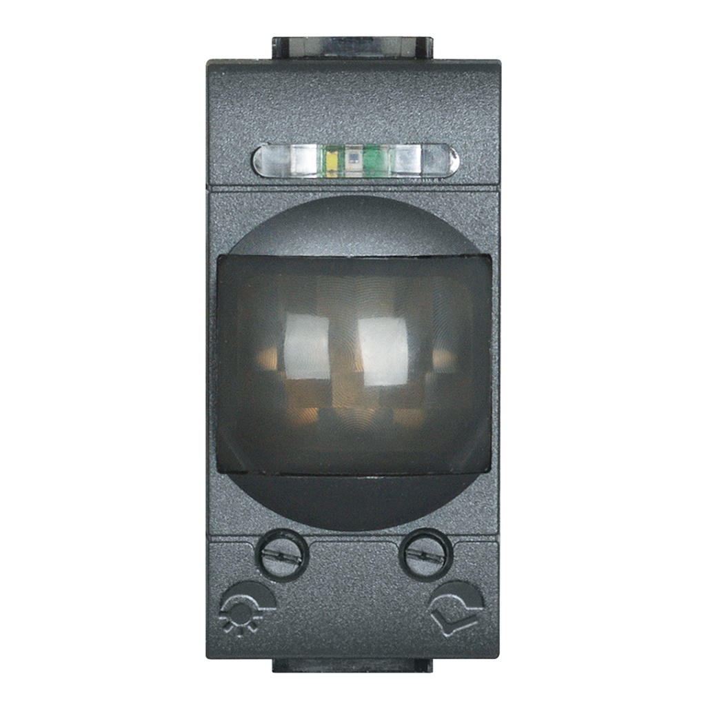 Датчик за движение PIR, 105°, обхват 6m @ h=1.2m, LED ≤ 50W, изисква неутрала, 1 модул цвят антрацит LL Bticino