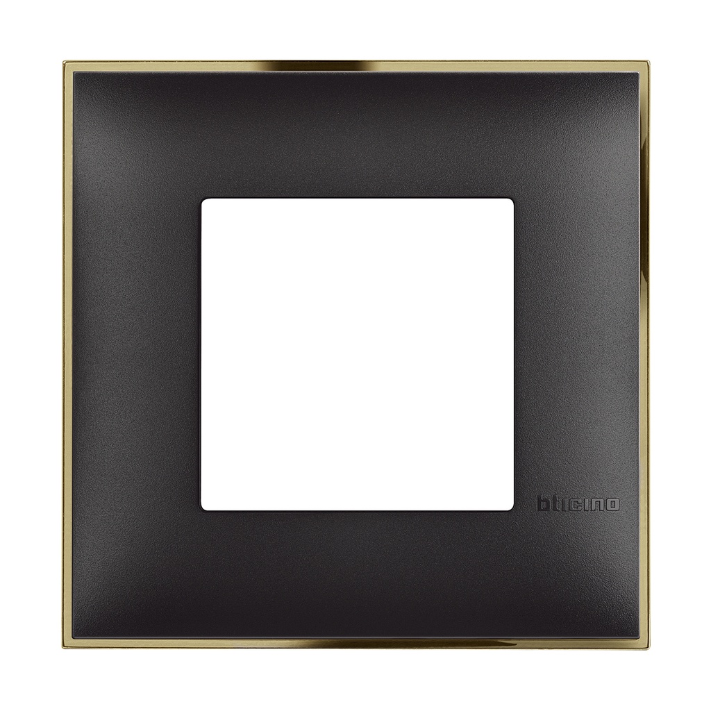 Рамка 2 модула цвят Черен със злато (Black gold) Classia Bticino /блистер/