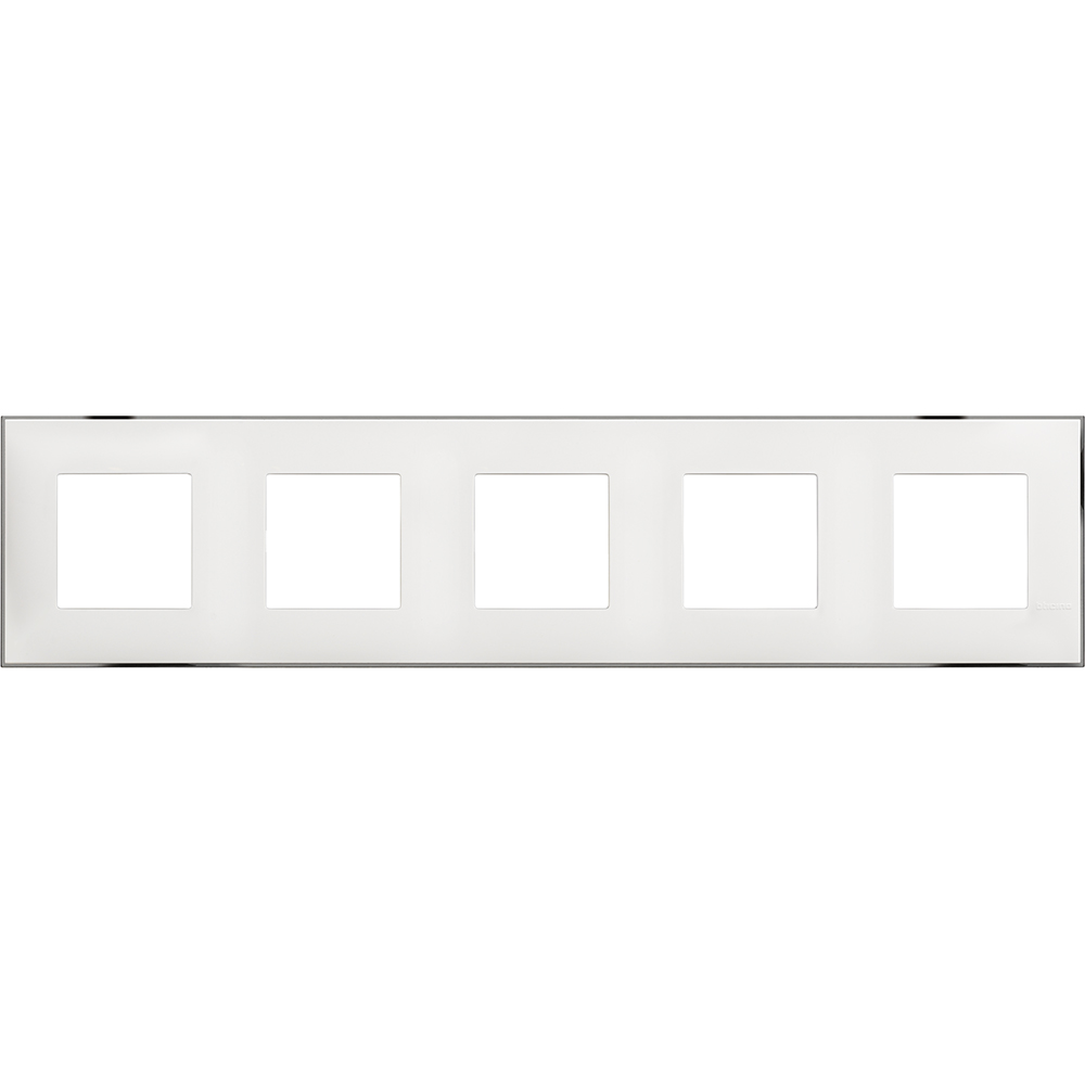 Рамка 2+2+2+2+2 модула цвят Бял с хром (White chrome) Classia Bticino /блистер/