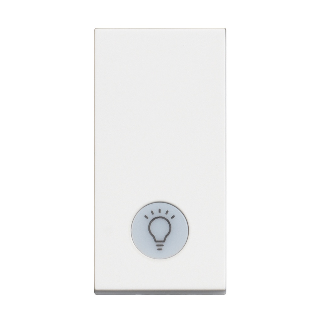 Бутон с LED индикация на 230V и символ лампа 1 модул 10A цвят Бял /блистер/ Classia Bticino