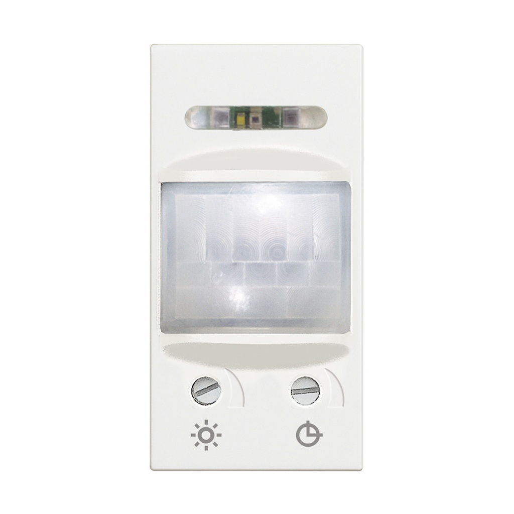 Датчик за движение PIR, 105°, обхват 6m @ h=1.2m, LED ≤ 50W, изисква неутрала, 1 модул цвят Бял Classia Bticino