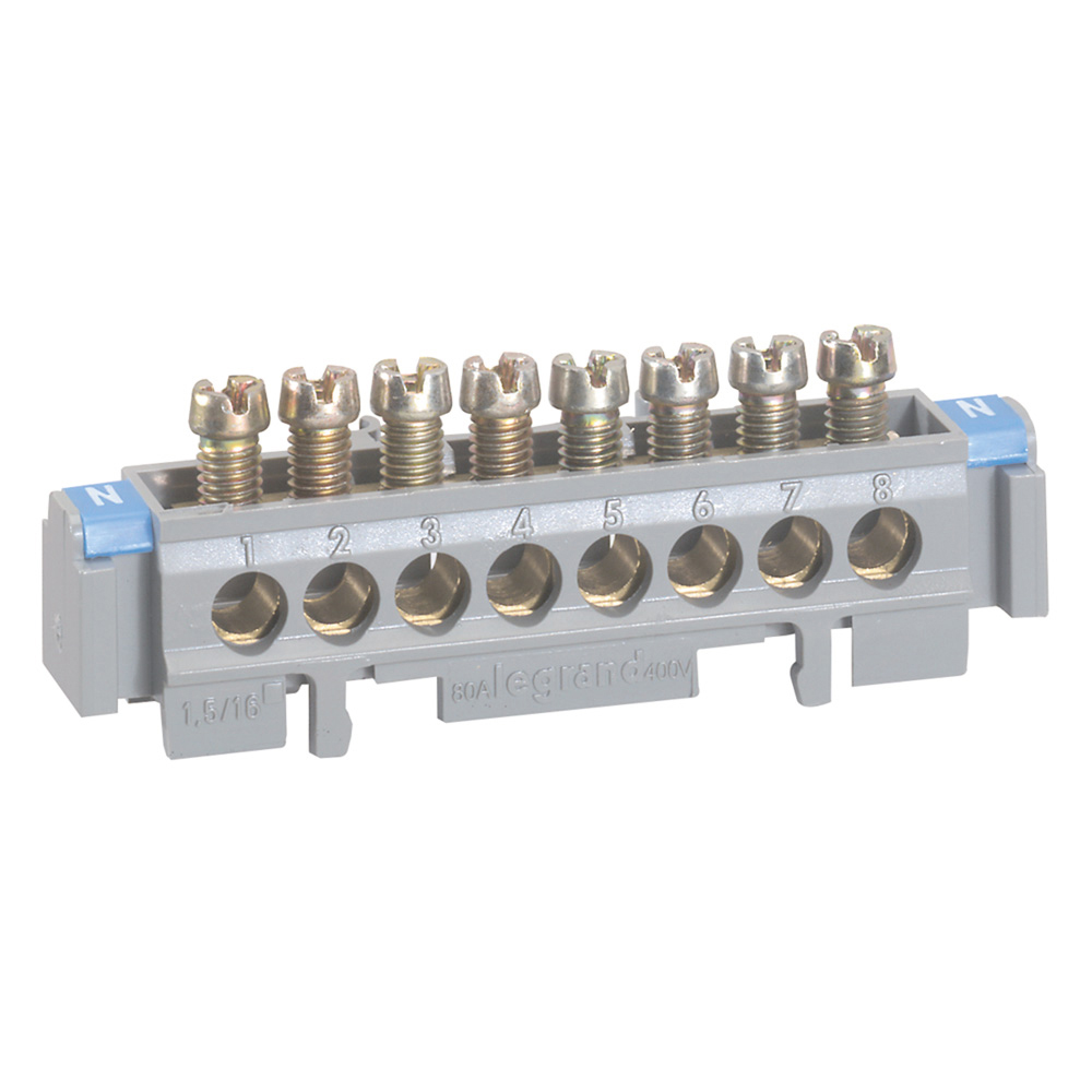 Клемен блок с основа, изходи 8X16mm2 Legrand