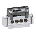 Клемен блок с основа, 4 изхода 4х1.5-16mm2 черна Legrand