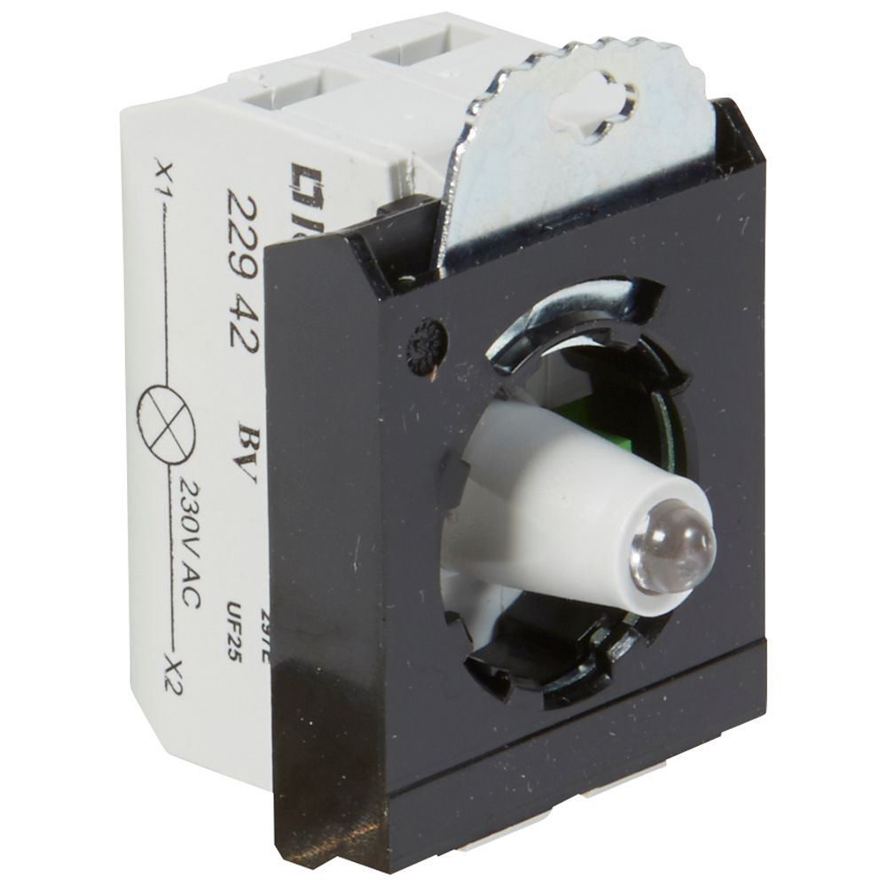 Осветителен блок LED зелен с основа 1NO 230Vac Ø22mm Osmoz Legrand