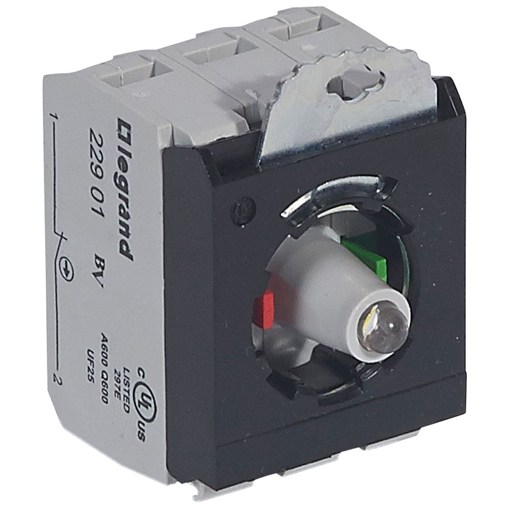 Осветителен блок LED бял с основа 1NO+1NC 230Vac Ø22mm Osmoz Legrand