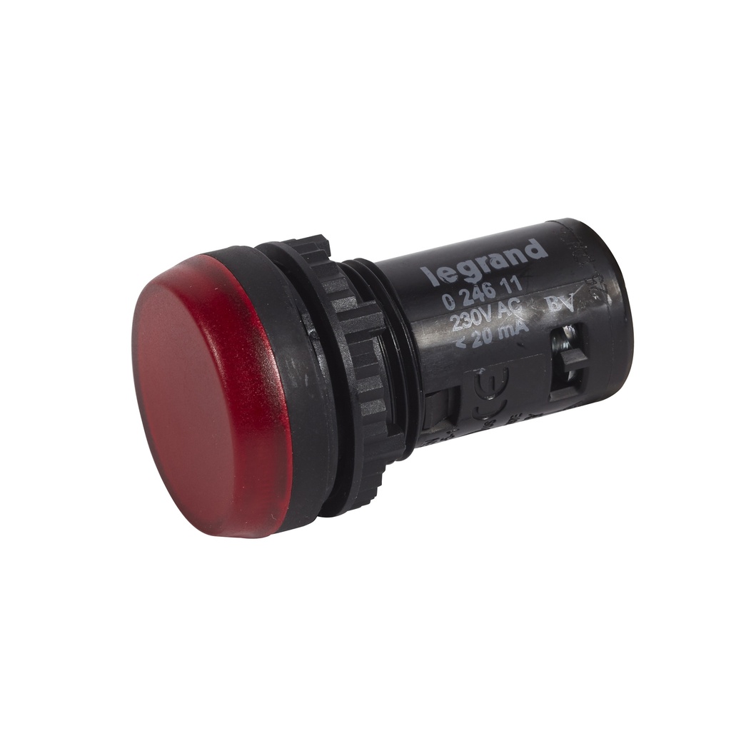 Сигнална лампа LED монолитна червена 230Vac Ø22mm Legrand