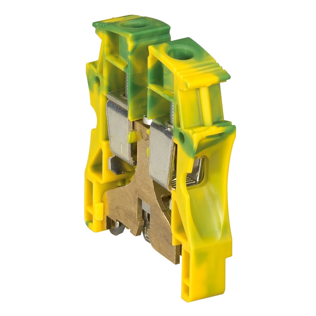 Редова клема ЖЪЛТО/ЗЕЛЕНА 16мм2 винтова със заземителна връзка към основата съсерия Viking 3 Legrand