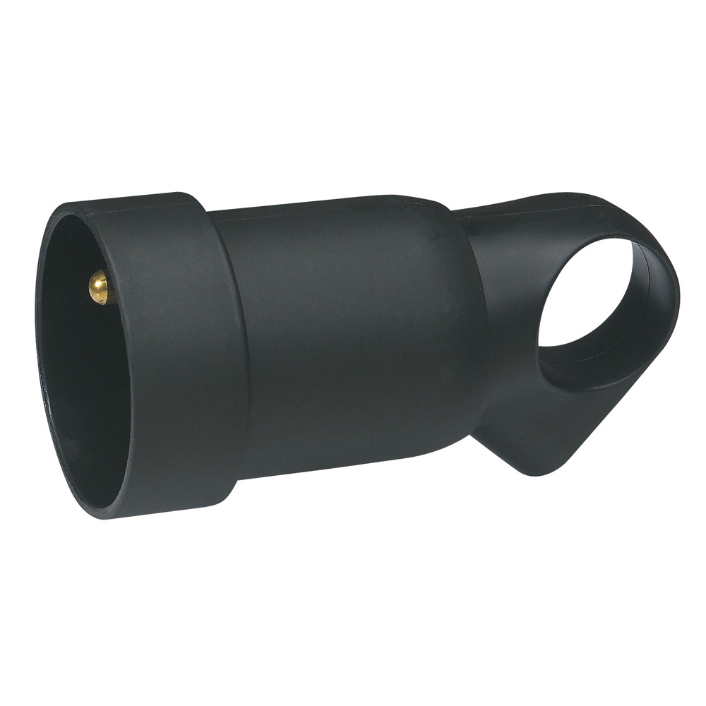 Куплунг черен 2P+T 16A френски с ринг Legrand