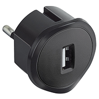 Зарядно за контакт USB тип A 1.5A 7.5W цвят черен Legrand