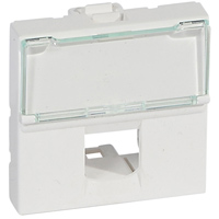 Лицев панел бял 45х45мм за 1х RJ45 Keystone, плосък прав изход Legrand
