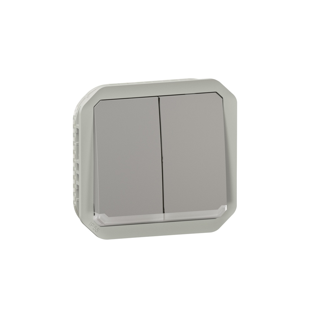 Сериен ключ/бутон с подсветка механизъм цвят Сив IP55 Plexo New Legrand