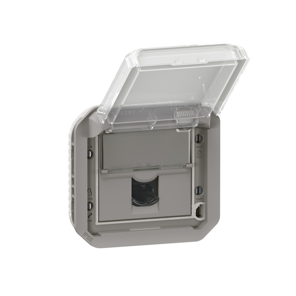 Розетка RJ45 cat.6 UTP механизъм цвят Сив IP55 Plexo New Legrand