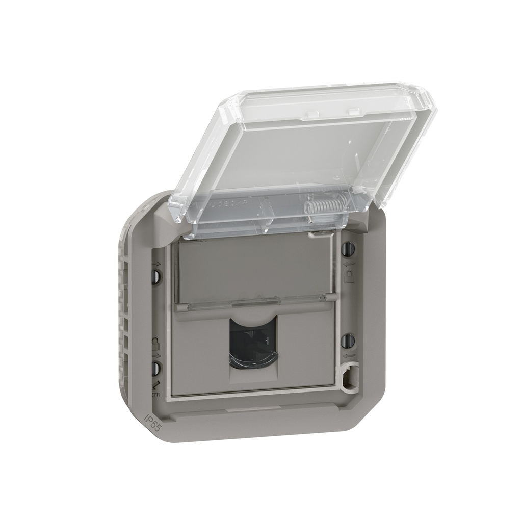 Розетка RJ45 cat.6 FTP механизъм цвят Сив IP55 Plexo New Legrand