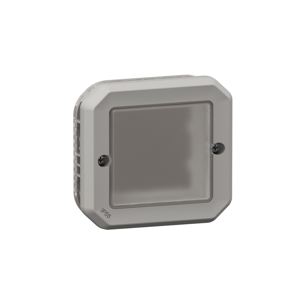 Адаптер за Mosaic 45x45мм с прозрачна мембрана механизъм цвят Сив IP55 Plexo New Legrand