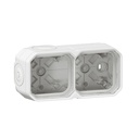 Кутия ДВОЙНА с 4х гумени мембрани за открит монтаж цвят Бял IP55 Plexo New Legrand