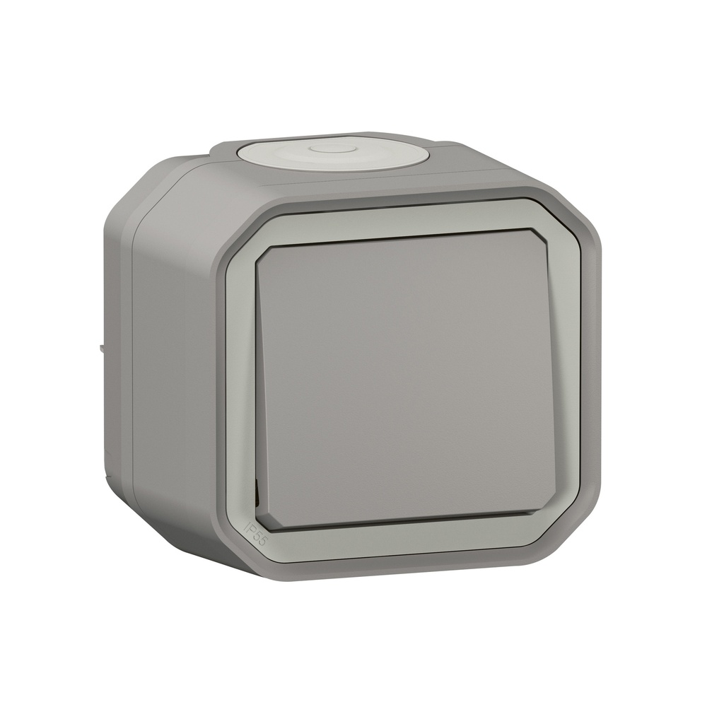 Бутон моноблок за открит монтаж цвят Сив IP55 Plexo New Legrand