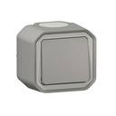 Бутон моноблок за открит монтаж цвят Сив IP55 Plexo New Legrand