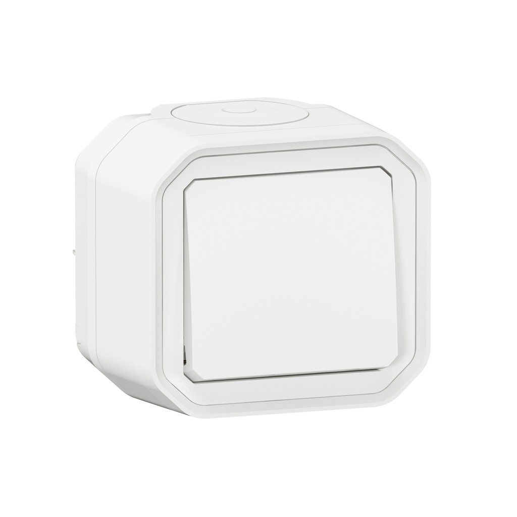Бутон моноблок за открит монтаж цвят Бял IP55 Plexo New Legrand