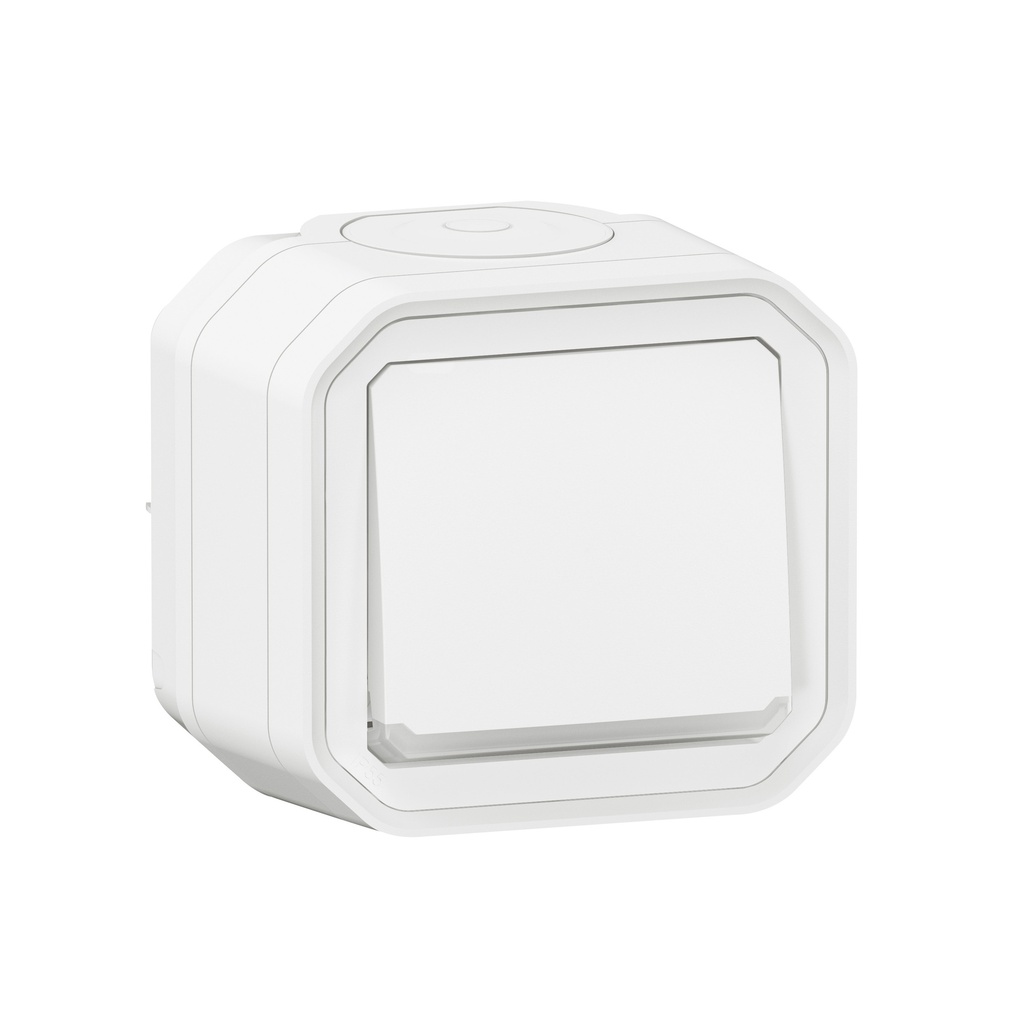 Бутон с подсветка моноблок за открит монтаж цвят Бял IP55 Plexo New Legrand