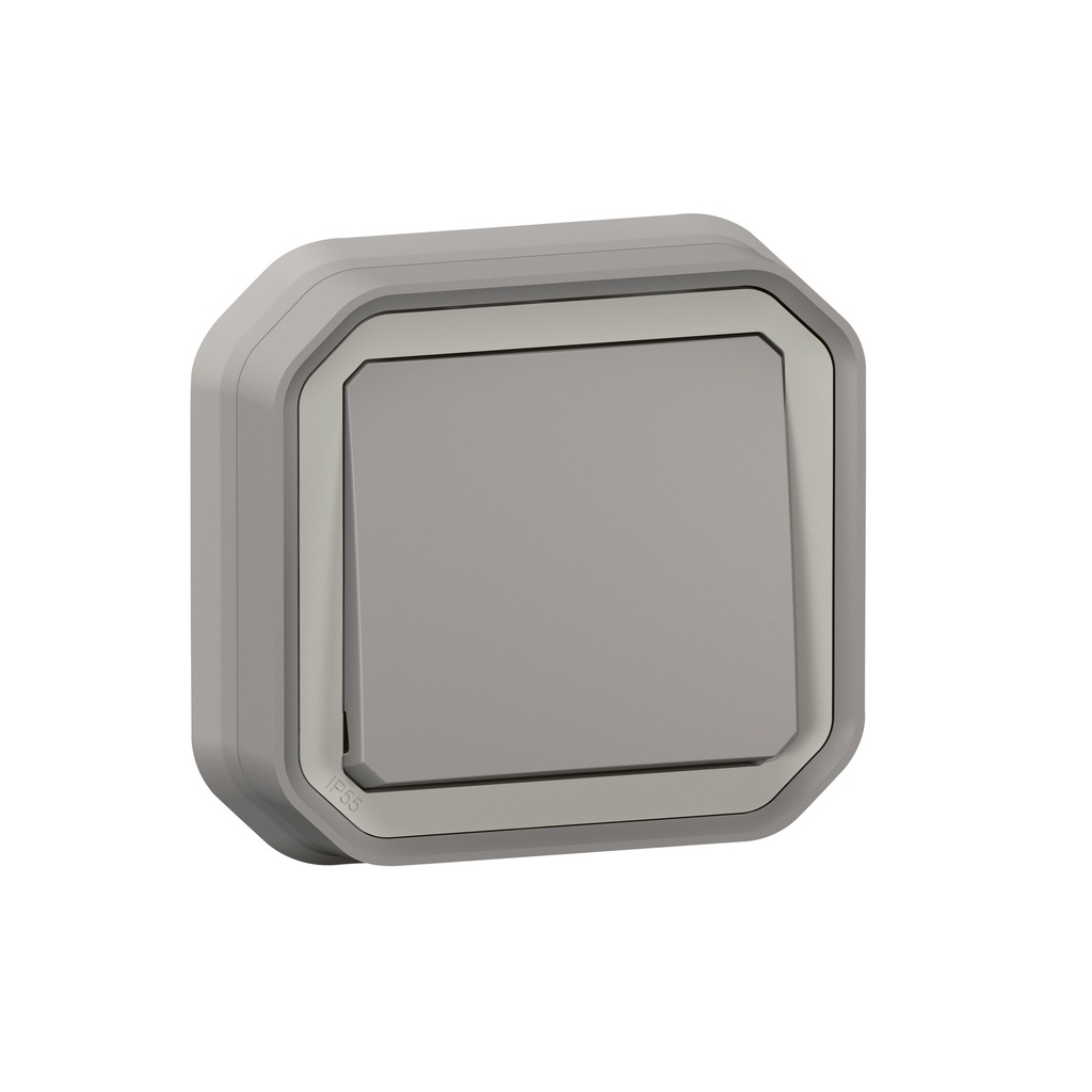 Девиаторен ключ моноблок за скрит монтаж цвят Сив IP55 Plexo New Legrand