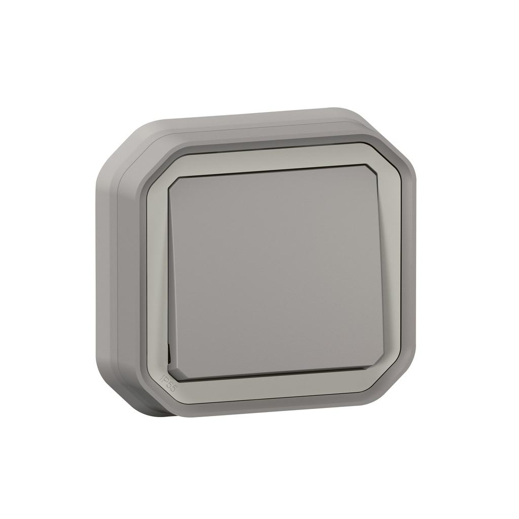 Бутон моноблок за скрит монтаж цвят Сив IP55 Plexo New Legrand