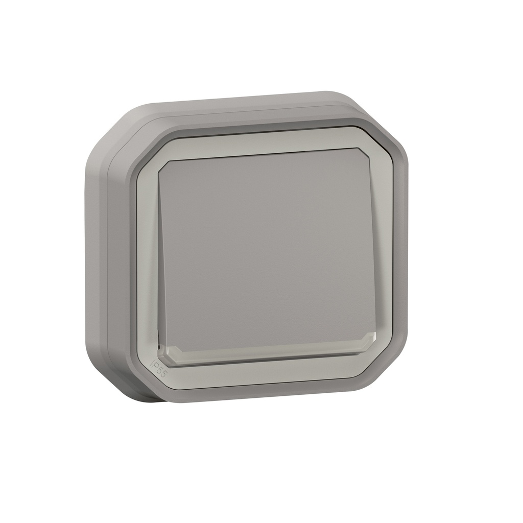 Бутон с подсветка моноблок за скрит монтаж цвят Сив IP55 Plexo New Legrand